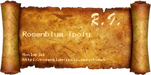 Rosenblum Ipoly névjegykártya